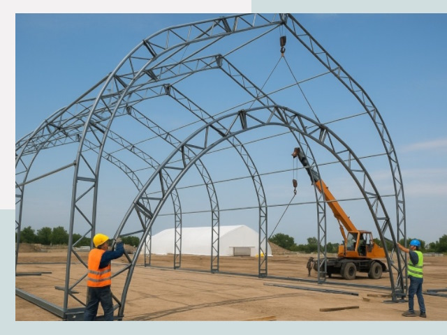 Монтаж ангаров в Назрани от 616 руб. - Надежно и быстро